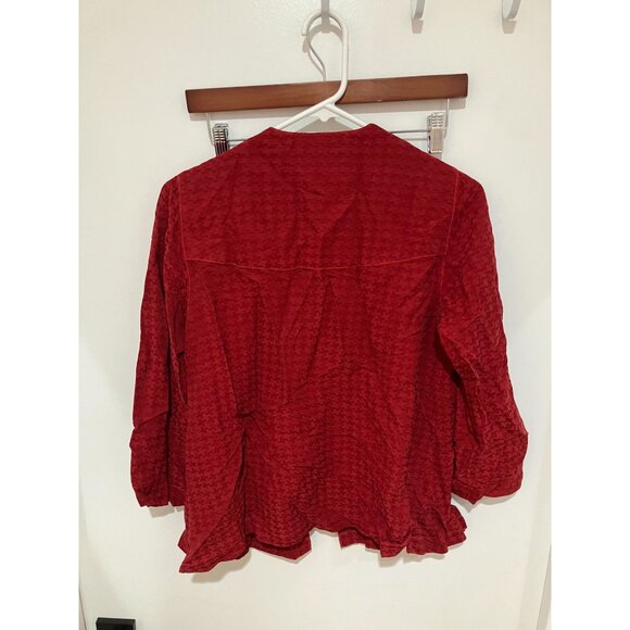PalaPala Women's Single Button Cardigan, Red, Size XS - Picture 2 of 3